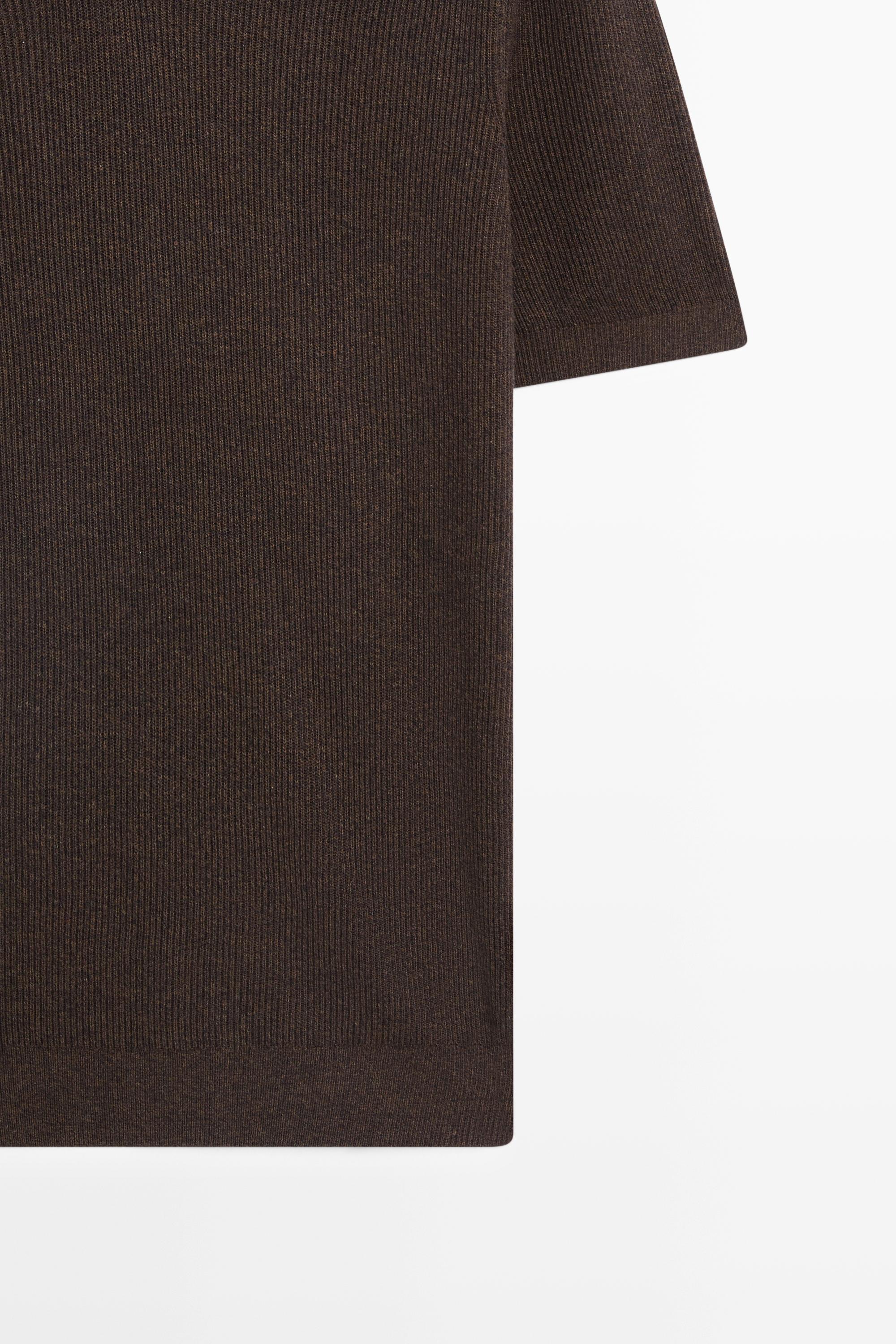Cotton blend knit polo sweater